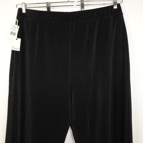 Dex Wide Leg Pants Women's Plus Size 3X Black Ribbed Textured Stretch Comfort - Picture 5 of 9